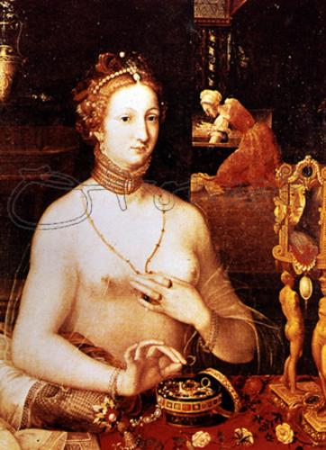 la dama en el tocador. anónimo