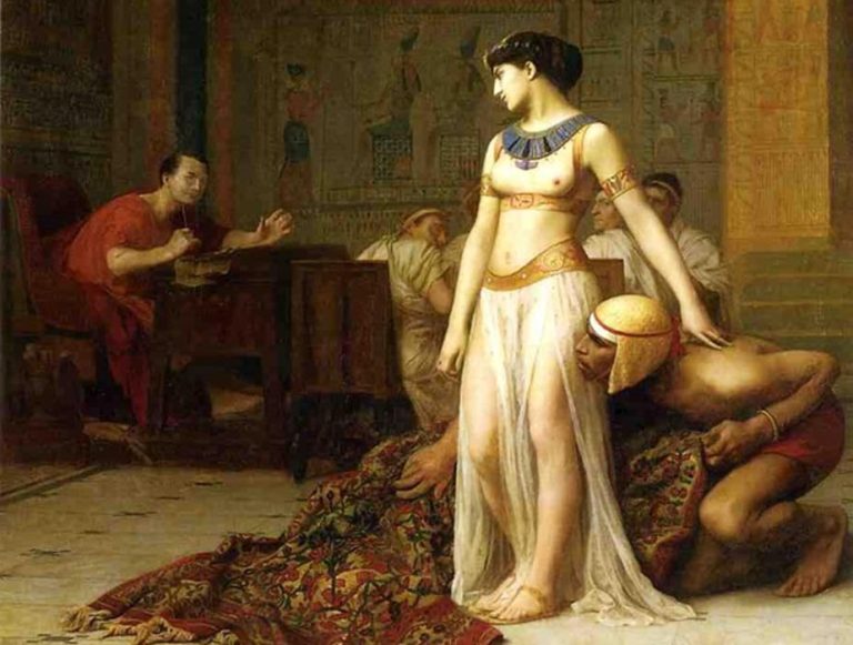 Cleopatra y César (1866). Óleo de Jean-Léon Gérôme.