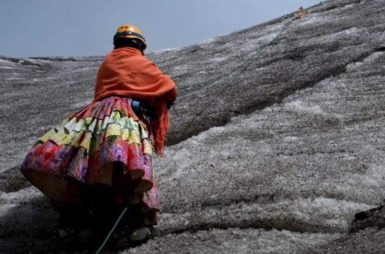 The Wider Image: Bolivia's cholita climbers