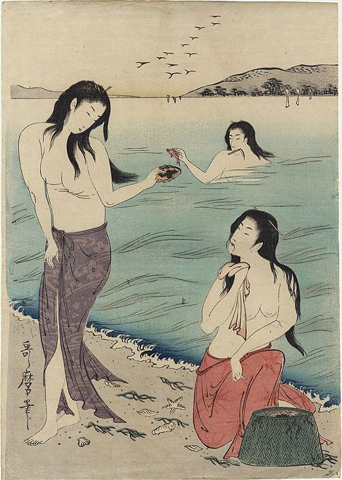 pearl divers, Utamaro