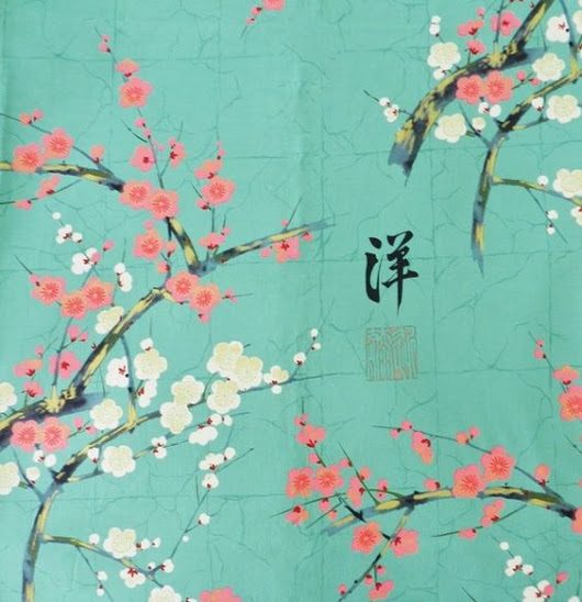 Tissu Jardin Japonais et fleurs de cerisier Alexander Henry.jpg