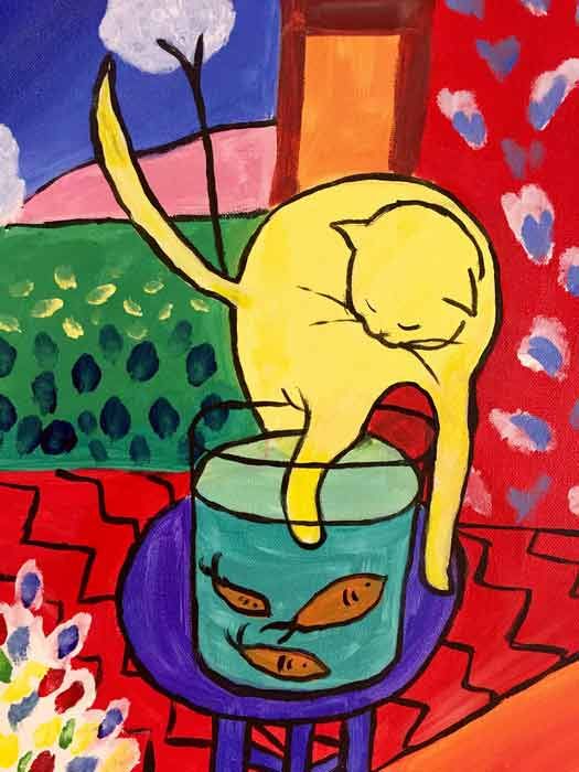 Gato y peces de colores 1914